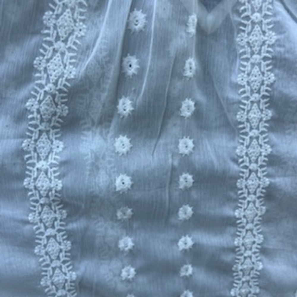 OLIVE & OAK SHEER LACE  BLOUSE WHITE SIZE MEDIUM - Picture 5 of 10